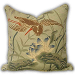 Schumacher Lotus Garden Cushion Aqua