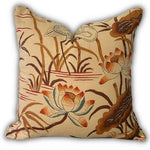 Schumacher Lotus Garden Cushion Parchment