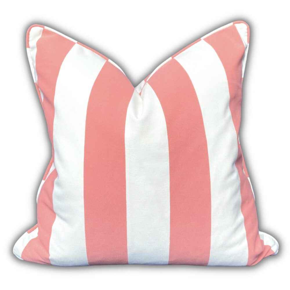 Marine Outdoor Cushions - Pink & White Stripe