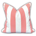 Marine Outdoor Cushions - Pink & White Stripe
