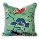 Schumacher Lotus Garden Cushion Jade