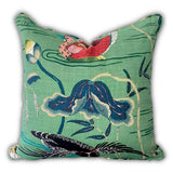 Schumacher Lotus Garden Cushion Jade