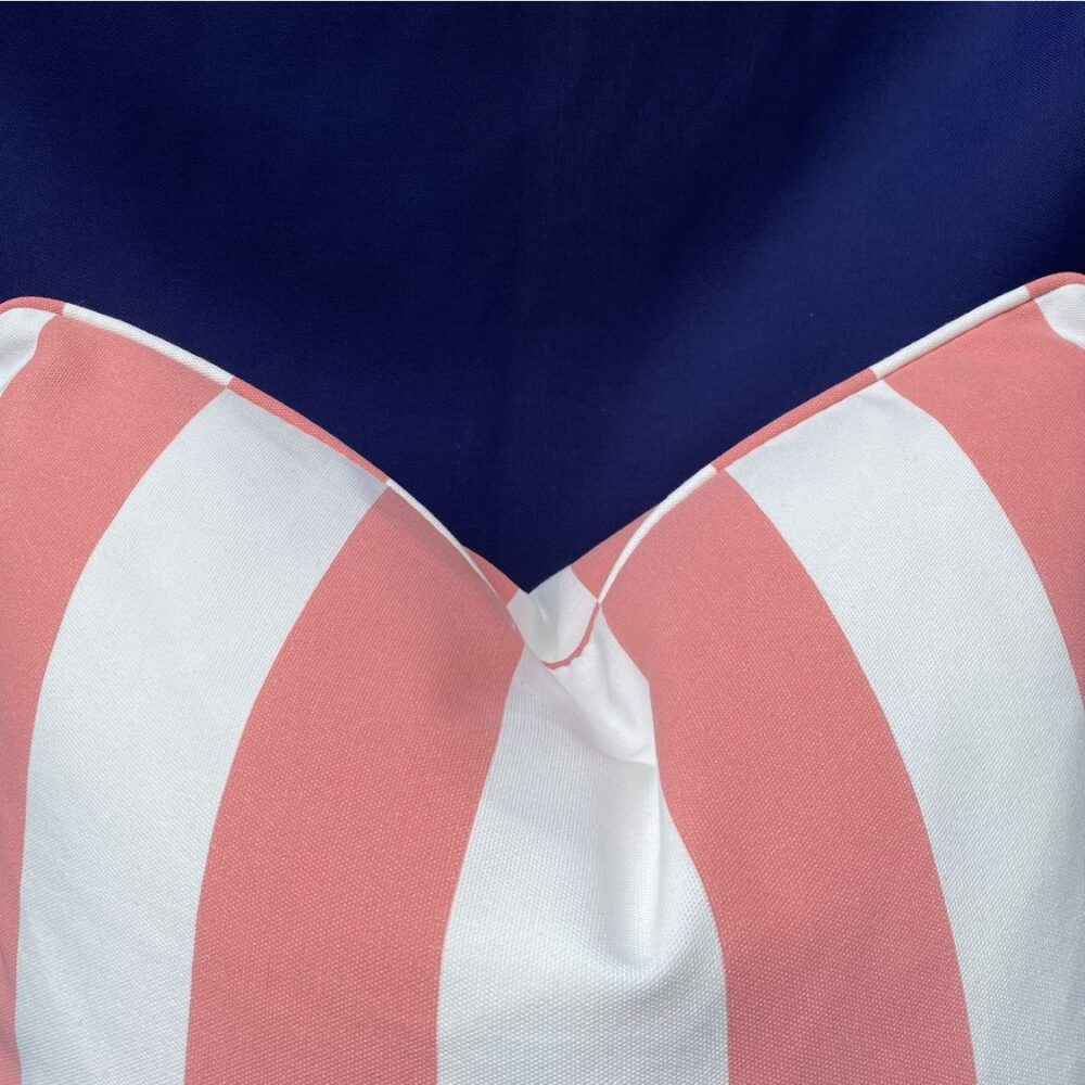 Marine Outdoor Cushions - Pink & White Stripe