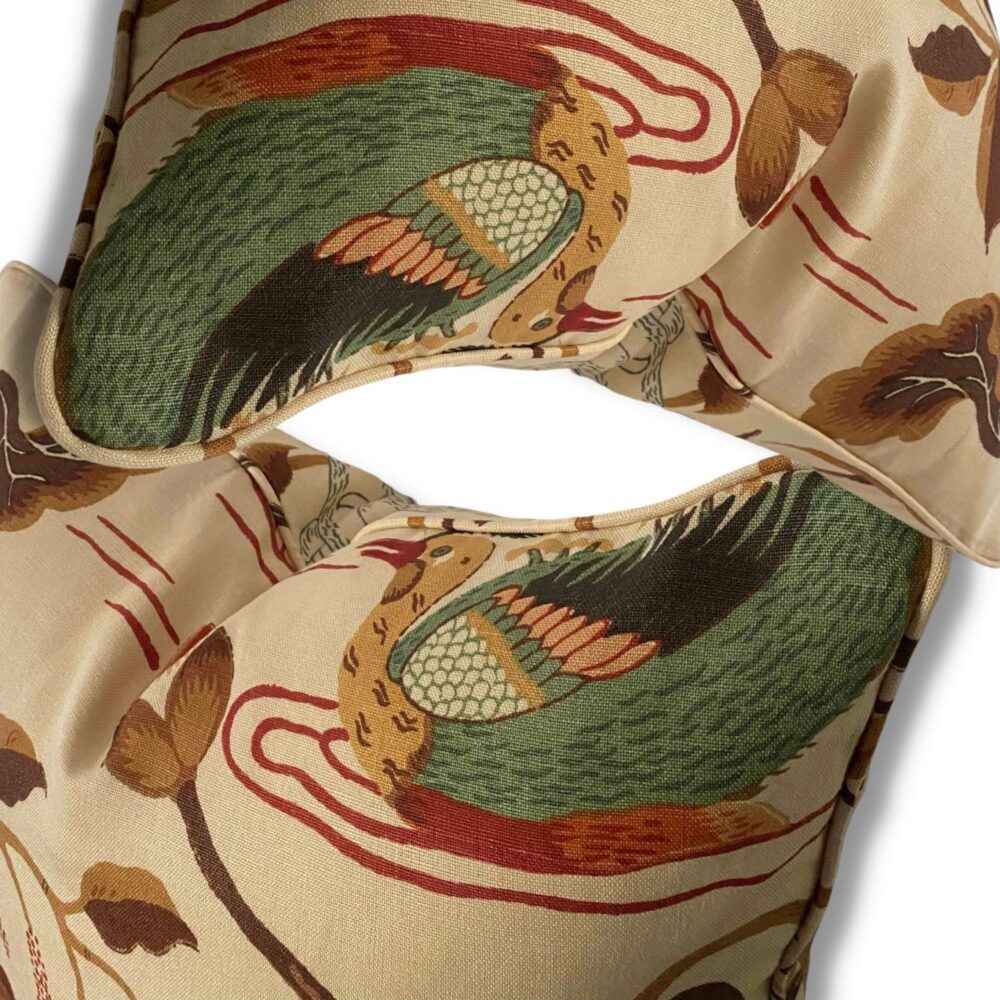 Schumacher Lotus Garden Cushion Parchment