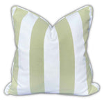 Marine Outdoor Cushions - Sage & White Stripe