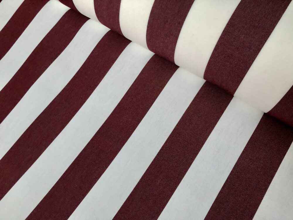 Esplendido Burgundy White Stripe Outdoor Fabric