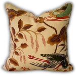 Schumacher Lotus Garden Cushion Parchment