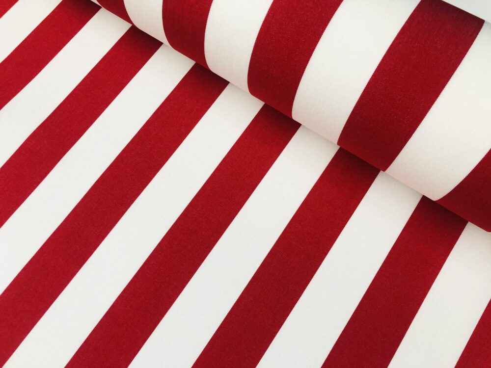 Esplendido Red White Stripe Outdoor Fabric