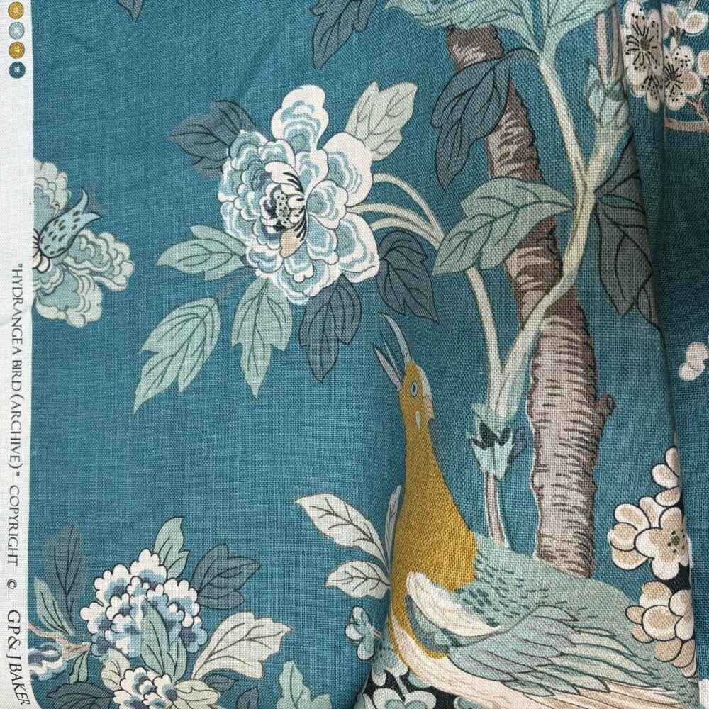 GP & J Baker Hydrangea Bird Teal