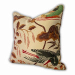 Schumacher Lotus Garden Cushion Parchment