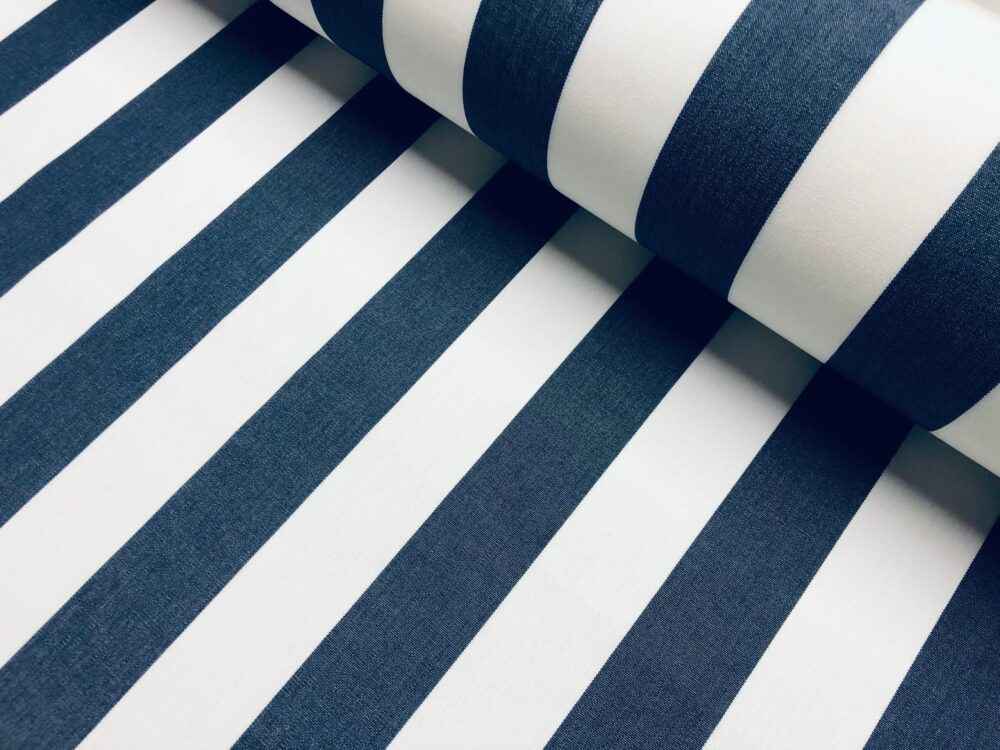 Esplendido Navy White Stripe Outdoor Fabric