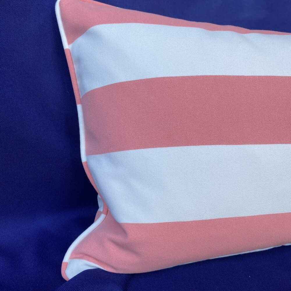 Marine Outdoor Cushions - Pink & White Stripe