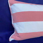Marine Outdoor Cushions - Pink & White Stripe
