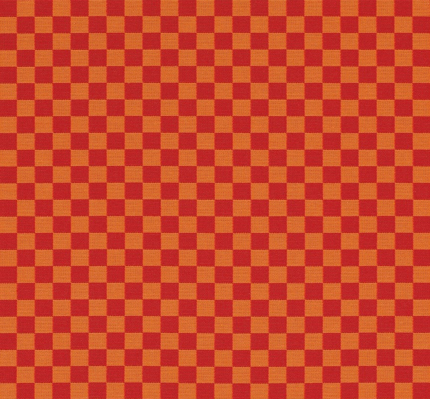 Checker by Alexander Girard Crimson & Orange Textiles.