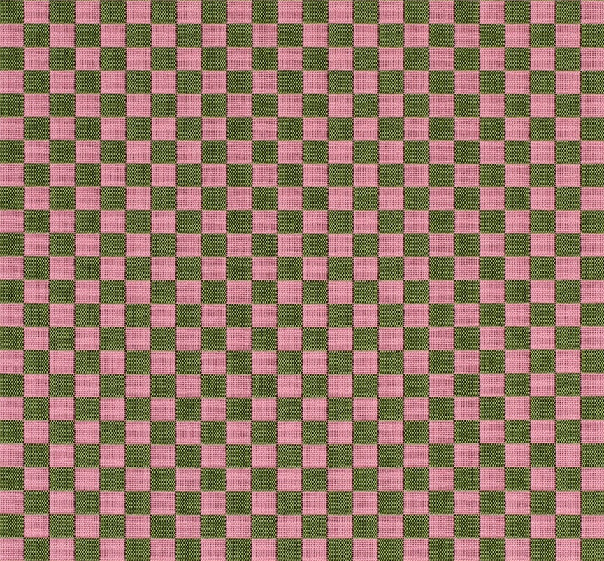 Checker by Alexander Girard Olive & Pink textile