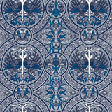 Florence Broadhurst Cushion In Arabian Birds Steel