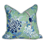 GP & J Baker Hydrangea Bird Emerald Cushion