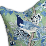 GP & J Baker Hydrangea Bird Emerald Cushion