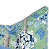 GP & J Baker Hydrangea Bird Emerald Cushion