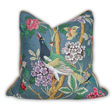 GP & J Baker Hydrangea Bird Indigo Cushion