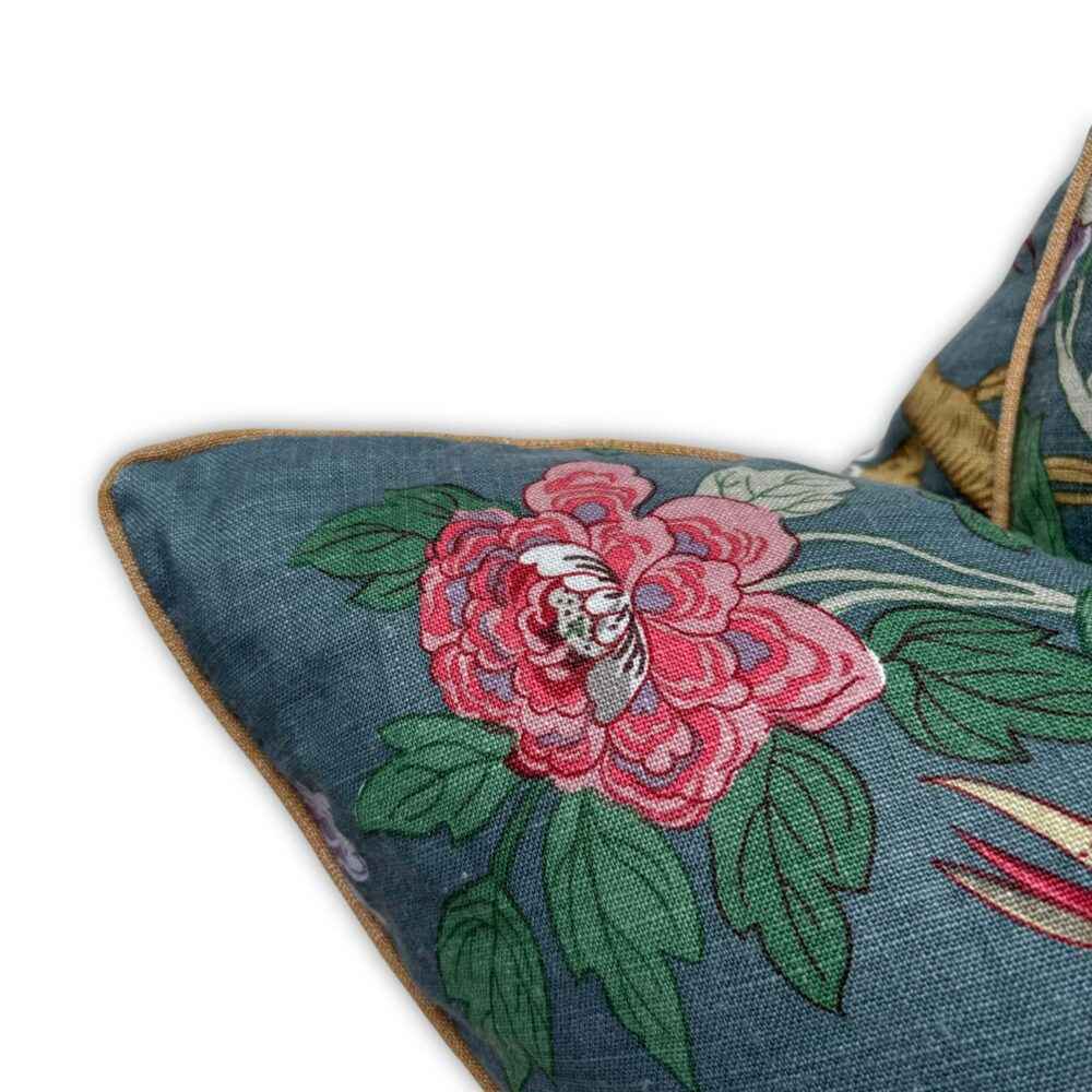 GP & J Baker Hydrangea Bird Indigo Cushion