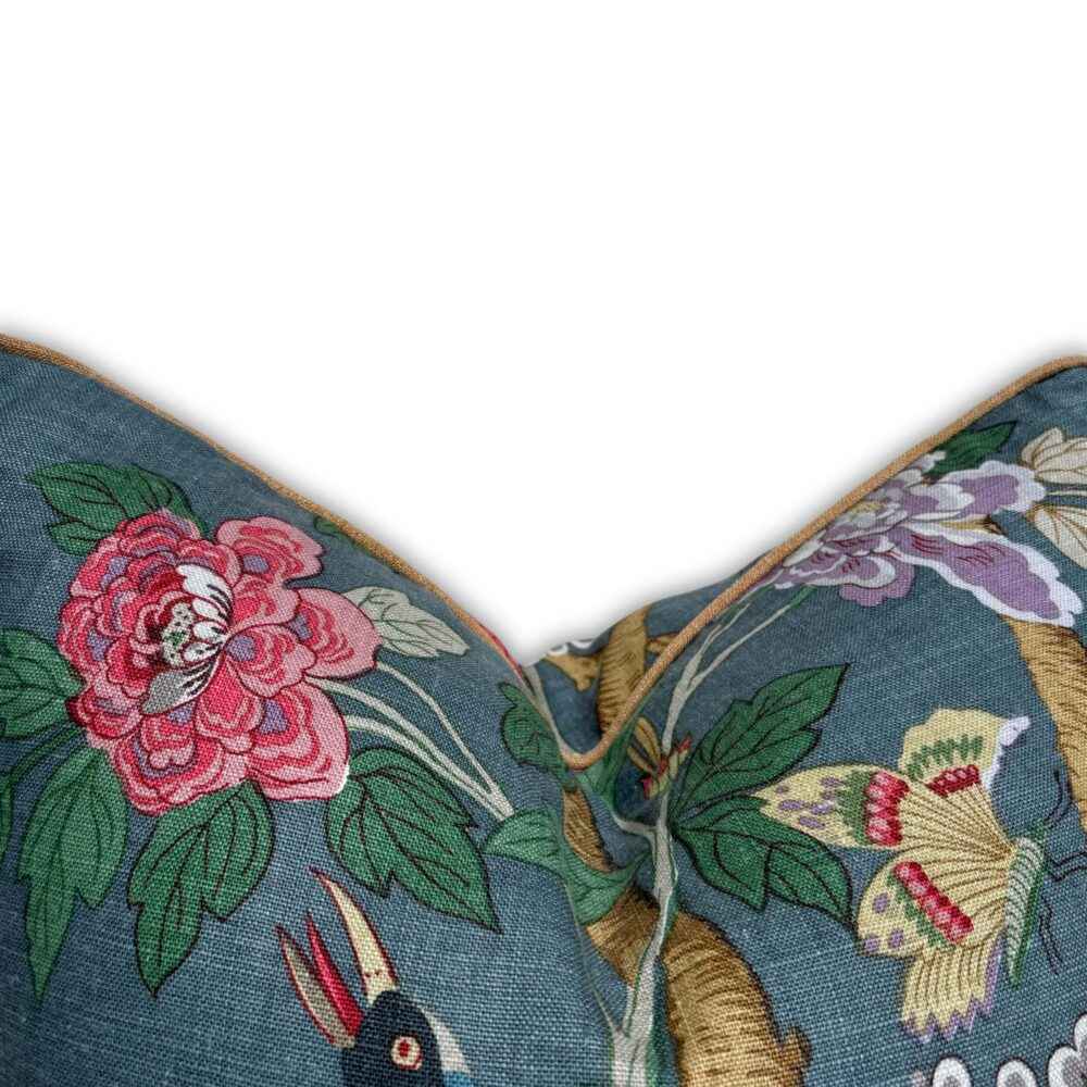 GP & J Baker Hydrangea Bird Indigo Cushion