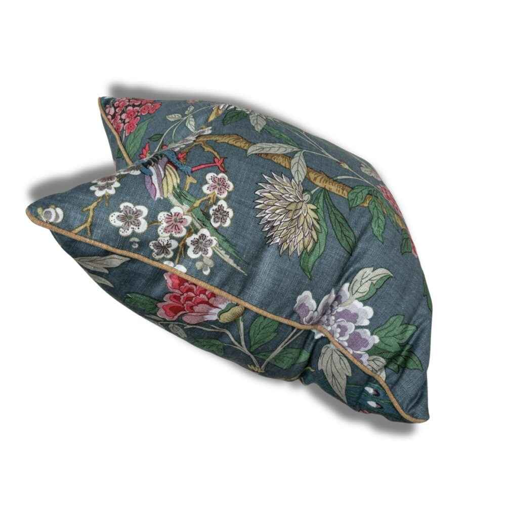 GP & J Baker Hydrangea Bird Indigo Cushion