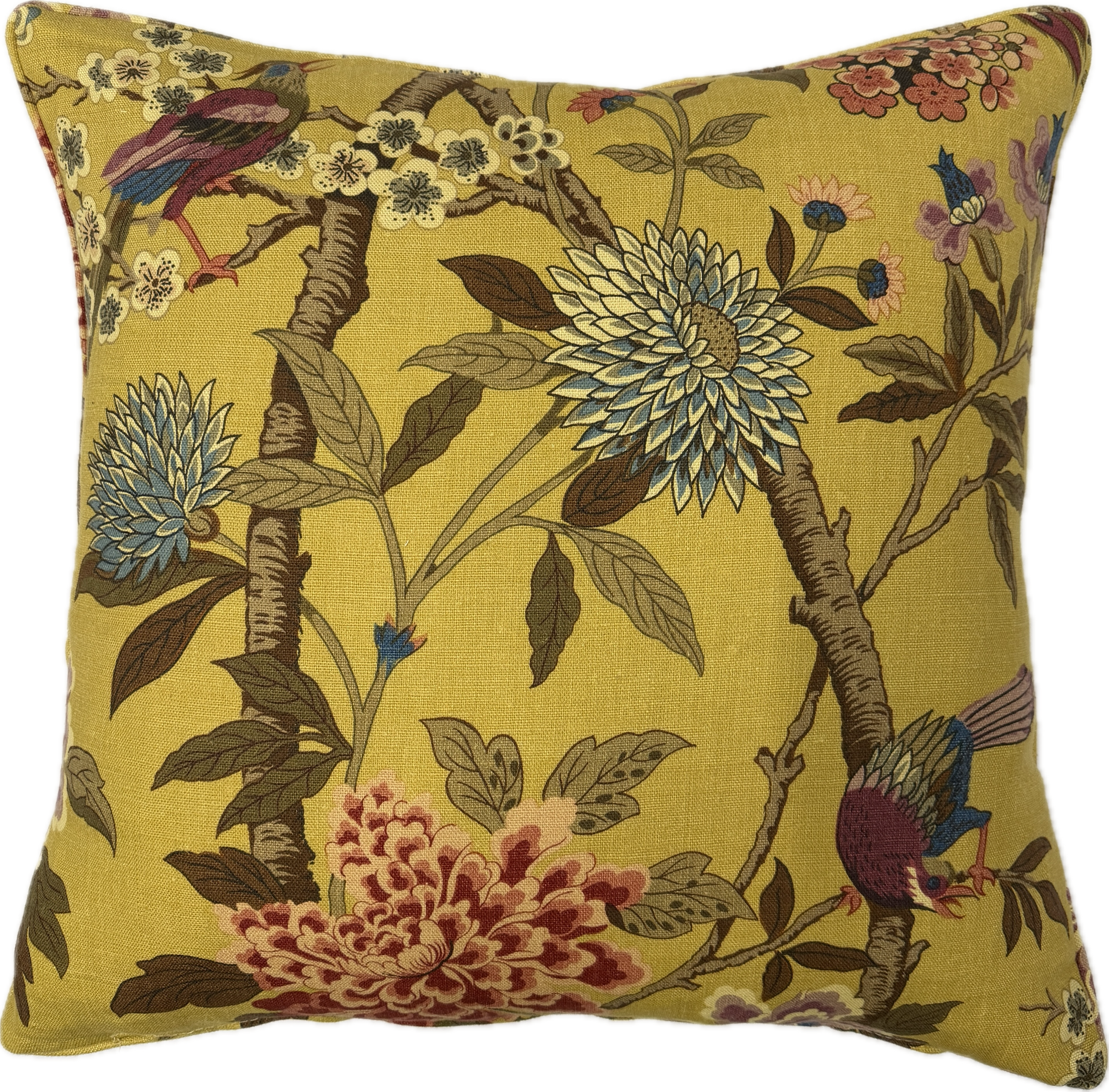 GP & J Baker Hydrangea Bird Ochre Pillow