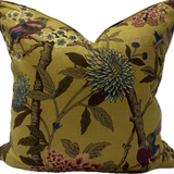 GP & J Baker Hydrangea Bird Ochre cushion