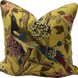GP & J Baker Hydrangea Bird Ochre cushions