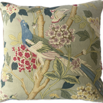 GP & J Baker Hydrangea Bird cushion aqua 60cm by 60cm.