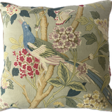 GP & J Baker Hydrangea Bird cushion aqua 60cm by 60cm.