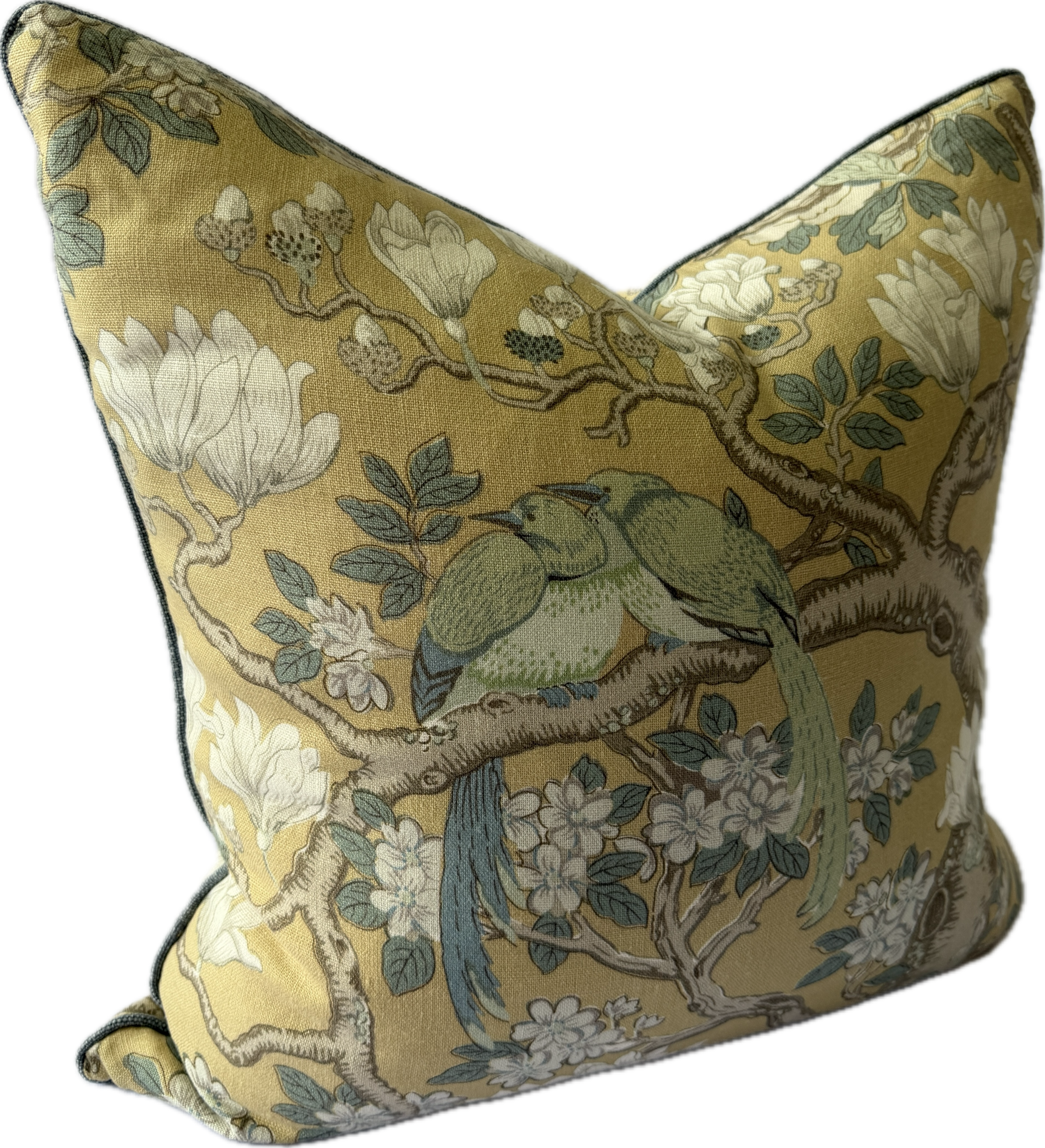 GP & J Baker Rockbird Cushion in Ochre 60cm By 60cm