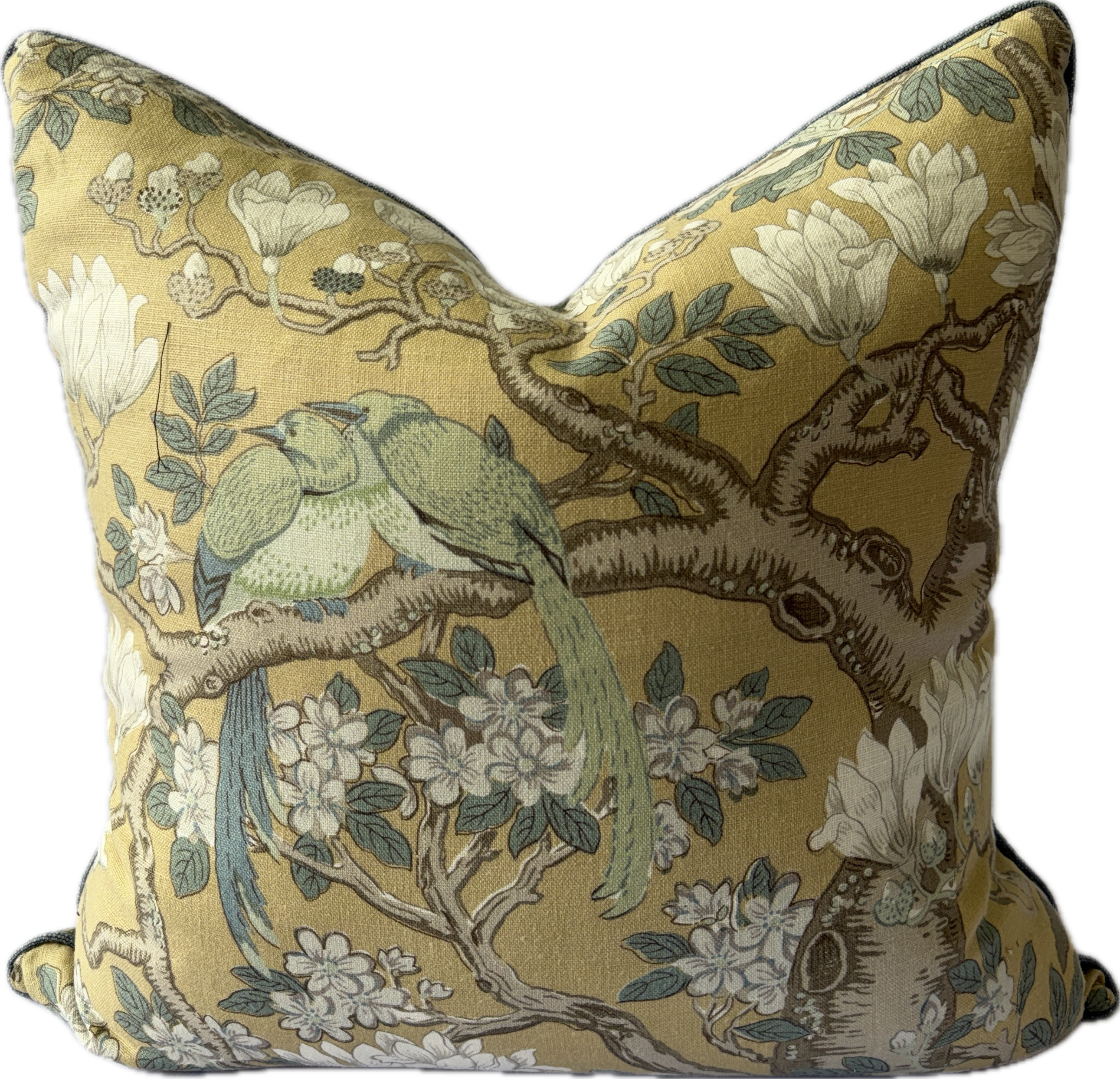 GP & J Baker Rockbird Cushion in Ochre