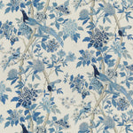Hydrangea Bird Blue On Linen Fabric By 
GP &  J Baker