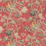 Hydrangea Bird Old Rose On Linen Fabric By G P & J Baker