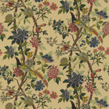 Hydrangea Birds Parchment on Linen Fabric by GP & J Baker