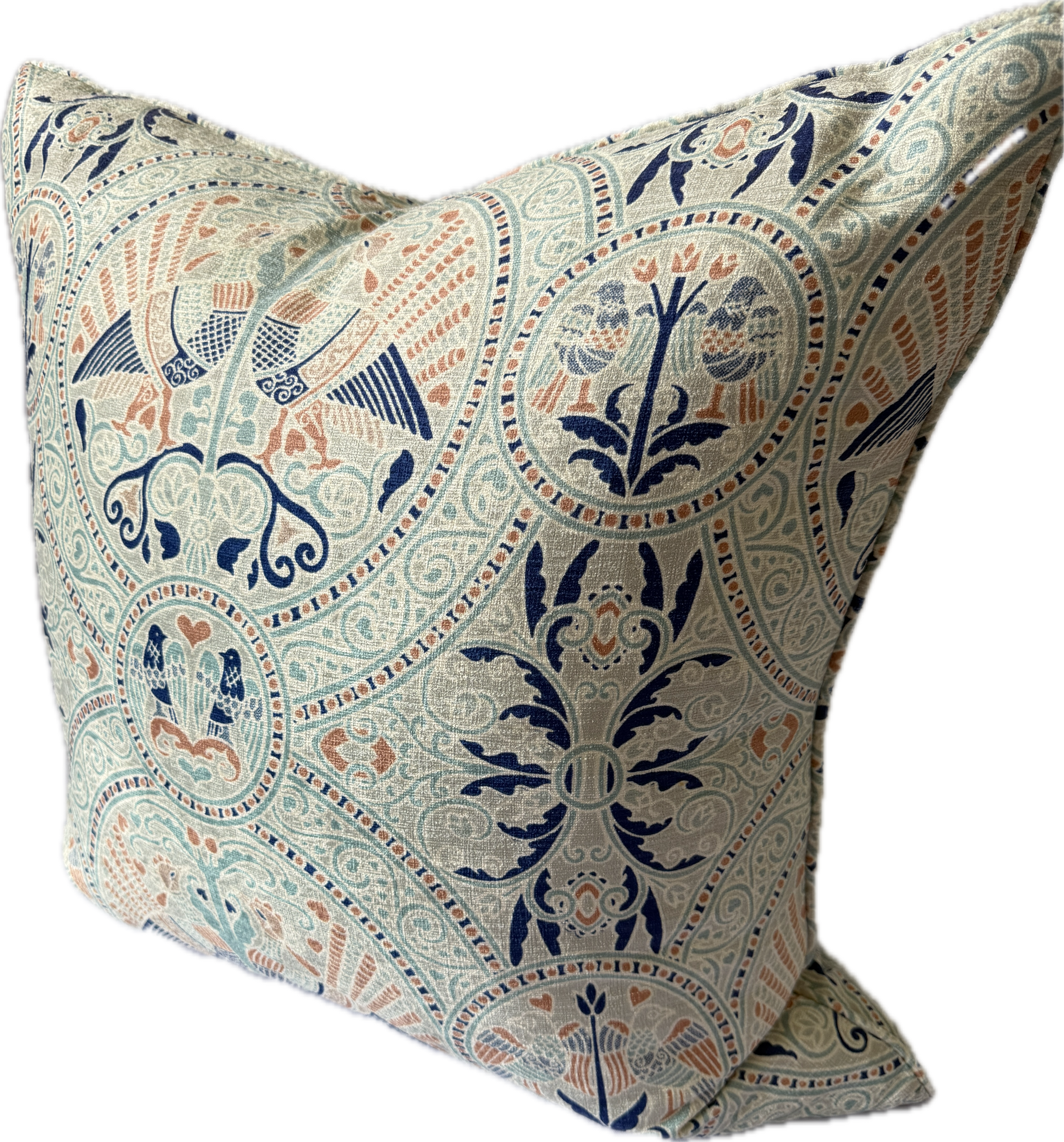 Arabian Birds Azure Florence Broadhurst Cushion 60cm by 60cm