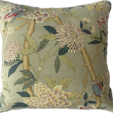 GP & J Baker Hydrangea Bird Aqua Rose Pillow