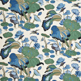 Nympheus Aqua Teal by GP J Baker On Linen Fabric