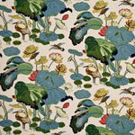 Nympheus Stone Pistachio by GP J Baker On Linen Fabric