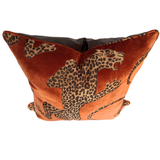 Catherine martin panthera whiskey cushion with leather back.