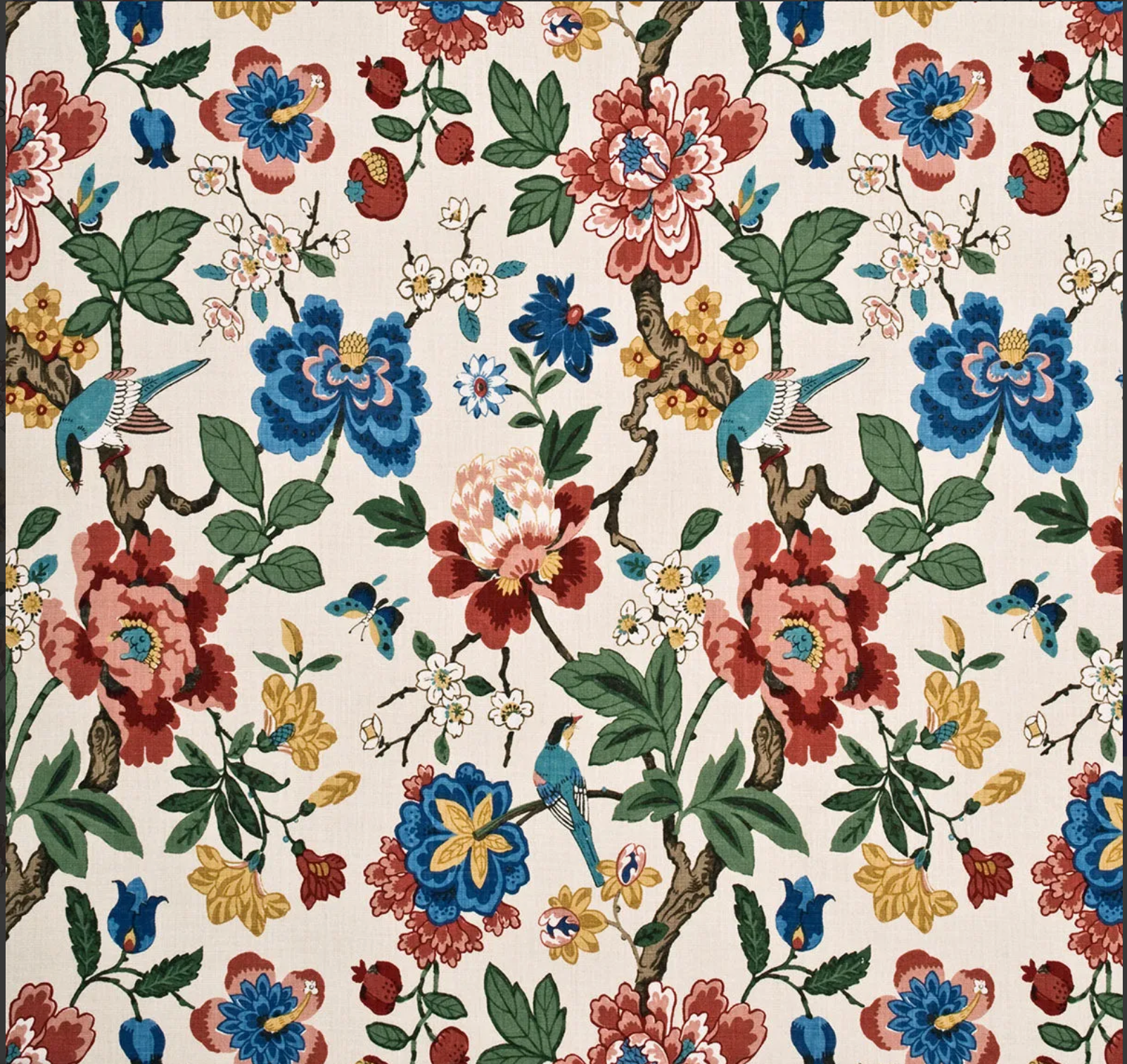 Persian Pomegranate Red Green Aqua By GP & J Baker