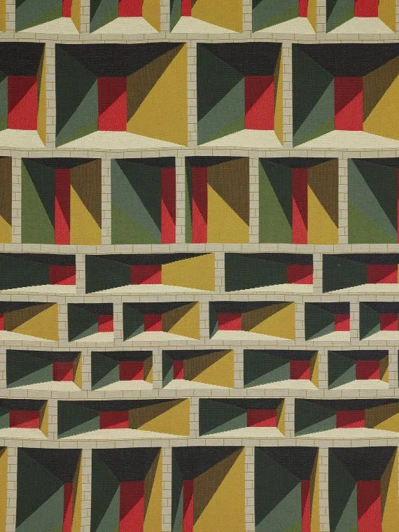 Outdoor fabric in brutalist design by pierre frey.