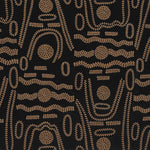 Tasmania fabric is an embroidery on linen made with dots and undulating lines that are motifs very present in Aboriginal Art.