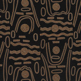 Tasmania fabric is an embroidery on linen made with dots and undulating lines that are motifs very present in Aboriginal Art.