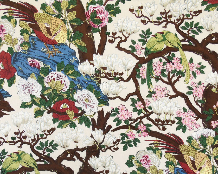 Rockbird Cream By GP & J Baker On Linen Fabric
