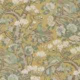 Rockbird Orchre By GP & J Baker On Linen Fabric.