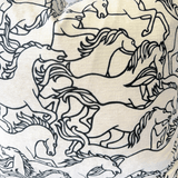 Florence Broadhurst Cushion In Horses Stampede Magpie