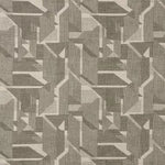 Warwick Braxton Forest Textured fabric with geometric pattern in brown and beige tones